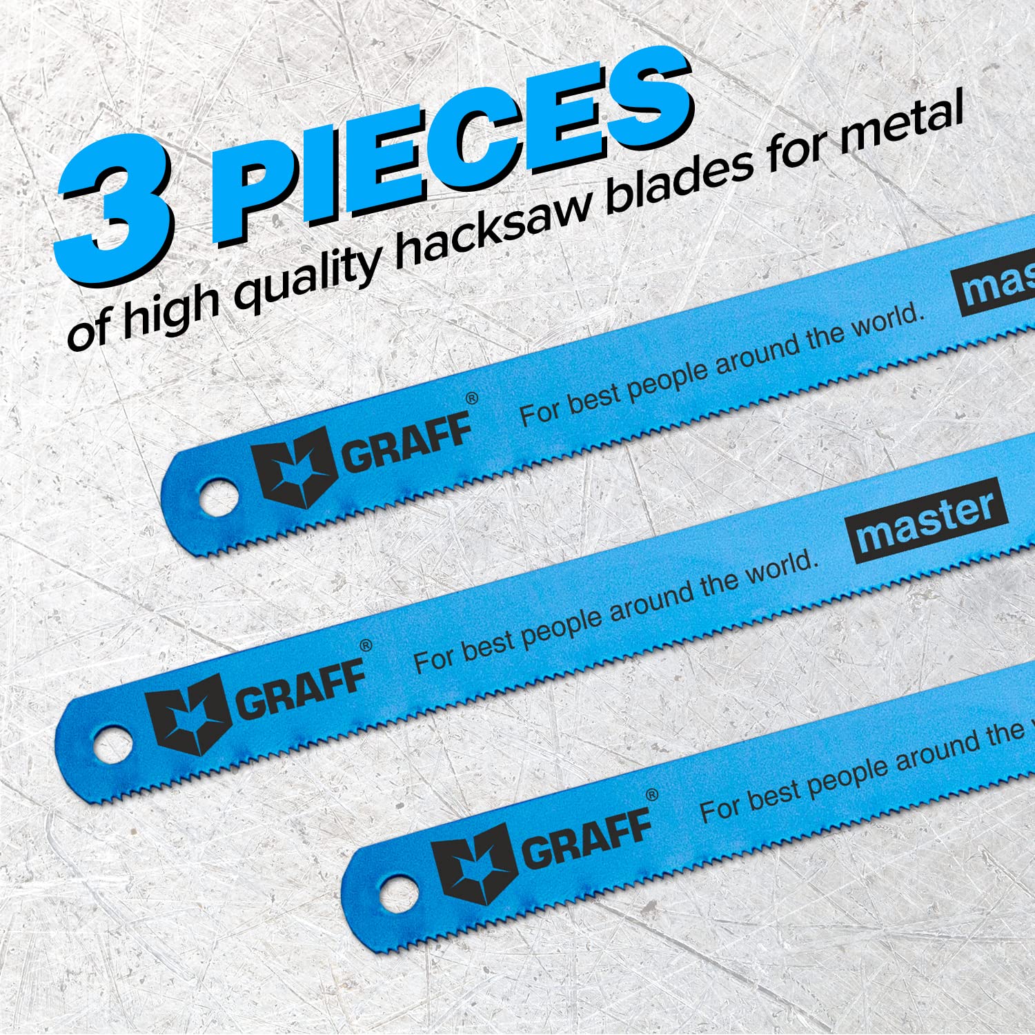 GRAFF Bi-Metal Molybdenum Hacksaw Blades 12 Inch for Metal and Steel Cutting 24 tpi - Handsaw Blades Replacement HSS - Image 4