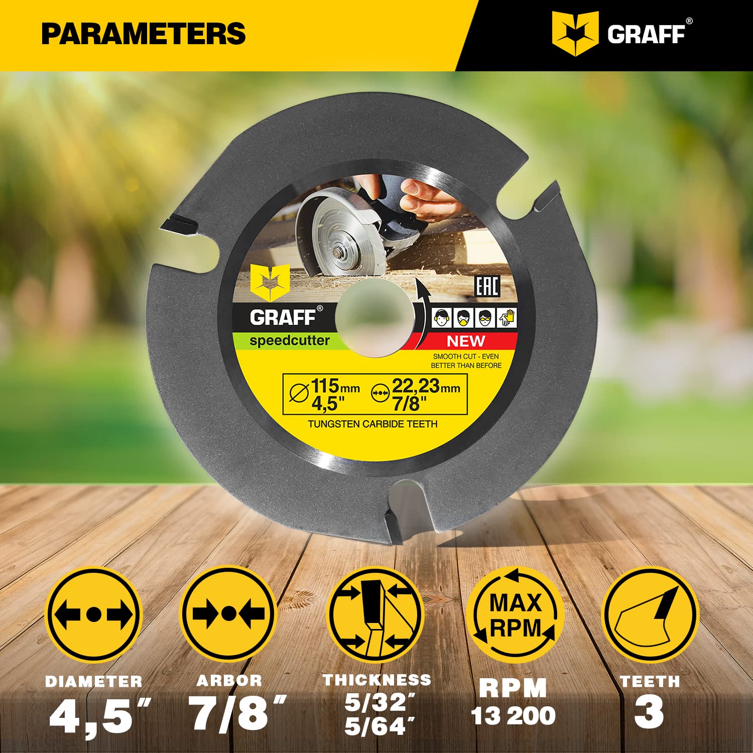 GRAFF SPEEDCUTTER 4-1/2 Inch Wood Carving Disc for Angle Grinder - Circular Saw Blade for Cutting, Sculpting & Shaping - 7/8 Inch Arbor - 115mm - Image 4